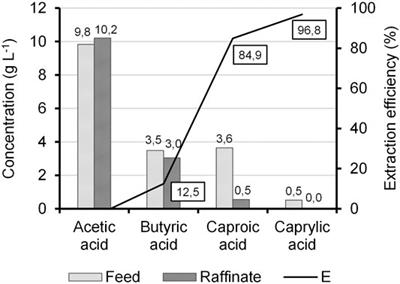 A Downstream Processing Cascade for Separation of Caproic and Caprylic Acid from Maize Silage-Based Fermentation Broth